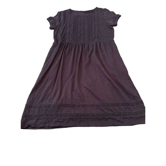 J Jill Women's M Cotton Blend Black Short Sleeve Peasant Dress Short Length - Picture 4 of 12